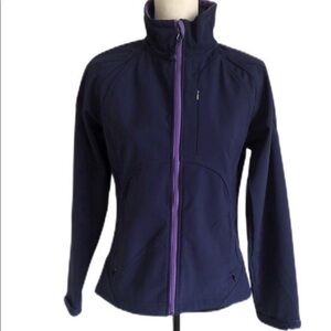 Double Diamond Softshell Women’s Jacket Purple Full Zip Fleece Lined Size S.
